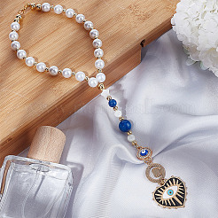 Corazón con adornos colgantes de esmalte de aleación de mal de ojo&nbsp;HJEW-DR00016