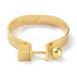 Brazaletes con bisagras de acero inoxidable 304 con bola redonda y revestimiento al vacío de PVD&nbsp;BJEW-G700-06G
