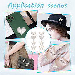8 pz 4 stili stella/fiore/cuore/farfalla applicazioni in tessuto non tessuto&nbsp;DIY-GO0001-71