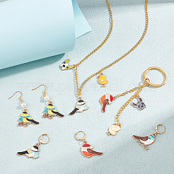 12 stücke 4 stil legierung emaille vogel charms verriegelung stich hersteller&nbsp;HJEW-PH01590