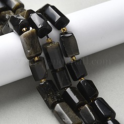 Natürliche goldenen Glanz Obsidian Perlen Stränge&nbsp;G-N327-06-40