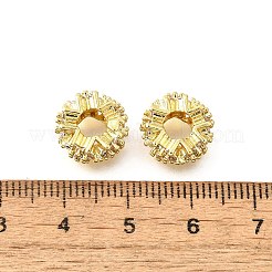 Blume Messing Mikro pflastern Zirkonia europäischen Perlen&nbsp;KK-V008-19G-03