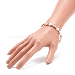 Braccialetto elasticizzato con perline di turchese sintetico (tinto) e perline di teschio&nbsp;BJEW-JB08451