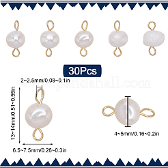 30 Uds. Colgantes de conector de perlas naturales cultivadas de agua dulce&nbsp;FIND-SC0005-40