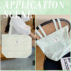 Tragetaschen aus Canvas für Damen mit Blumendruck&nbsp;ABAG-WH20005-06