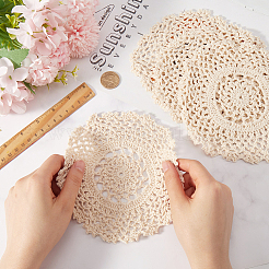 Sous-verres en dentelle de coton faits à la main&nbsp;AJEW-GF0008-84B