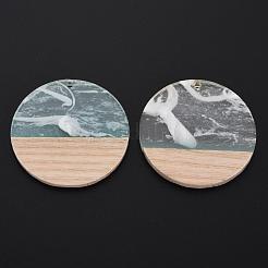 Colgantes de resina transparente y madera de nogal&nbsp;RESI-T035-25-A02