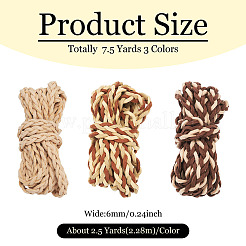 7.5 Yards 3 Farben geflochtene flache Kunstwildlederschnur&nbsp;LW-TA0001-04
