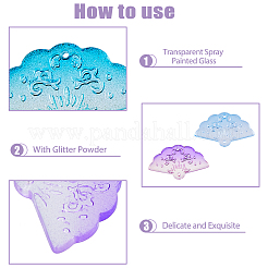 70pcs 7 Farben transparente sprühlackierte Glasanhänger&nbsp;GLAA-DC0001-19