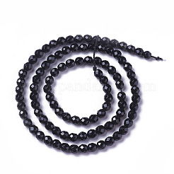 Hebras de cuentas de ónix negro teñidas y calentadas de forma natural&nbsp;X-G-F596-28-2mm