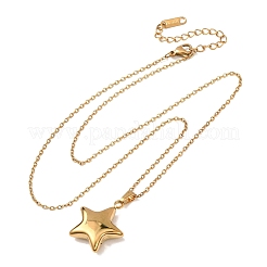 Colliers à pendentif étoile en acier inoxydable 304 avec chaîne câble pour hommes et femmes&nbsp;NJEW-K308-02A-G
