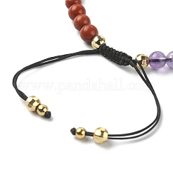 Armband aus geflochtenen Perlen aus natürlichen und synthetischen Steinmischungen&nbsp;BJEW-TA00324