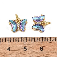 Pendentif en laiton micro pave zircone cubique transparente&nbsp;ZIRC-P079-B01-01