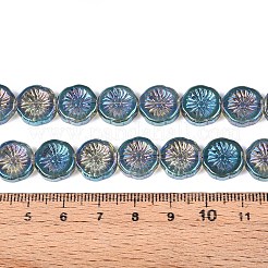 Brins de perles de verre semi-galvanisées et peintes à la cuisson&nbsp;EGLA-K061-11A-AB09