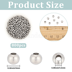 Perlas redondas con costura de acero inoxidable 304 que no se deslustran&nbsp;STAS-PA0001-12B