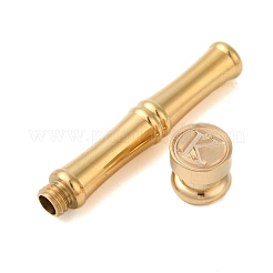 Tête de cachet de cire en laiton doré avec poignée en forme de bâton de bambou&nbsp;STAM-K001-05G-K