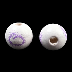 Perles européennes en bois imprimées&nbsp;WOOD-G029-03A