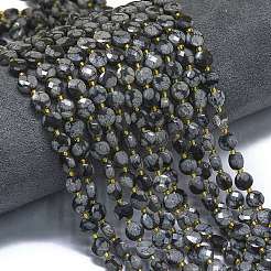 Naturschneeflocke Obsidian Perlen Stränge&nbsp;G-K389-B65-01
