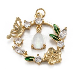 Pendentifs en verre de zircon cubique clair en laiton&nbsp;ZIRC-C024-20G
