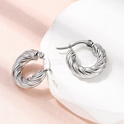 Boucles d'oreilles créoles torsadées en acier inoxydable 304&nbsp;EJEW-Z146-01P-01