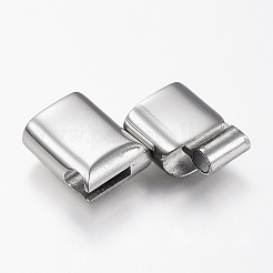 Fermoirs magnétiques en acier inoxydable 304 résistant au ternissement avec emembouts collées&nbsp;X-STAS-G157-14P-14x8mm