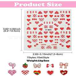 7 Blatt 7 Stile Valentinstag Thema Papier Nail Art Aufkleber&nbsp;DIY-CJ0002-86