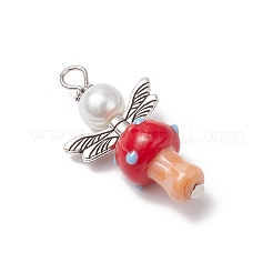 Perline di lampwork fatte a mano con pendenti di perle di vetro rotonde&nbsp;PALLOY-MZ00696