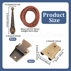 Corde tressée en cuir de vachette&nbsp;DIY-NB0013-34AB
