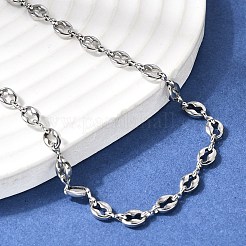 4.5 mm dicke Kaffeebohnen-Halsketten aus Edelstahl 201 für Damen und Herren&nbsp;NJEW-K302-15P
