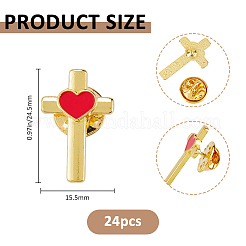 24 Stück Kreuz mit Herz&nbsp;JEWB-FG0001-59G