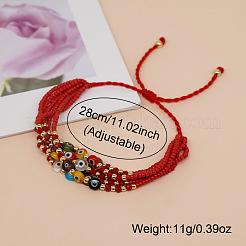 Braccialetti multistrato in perline di vetro in stile bohémien&nbsp;QG0715-1