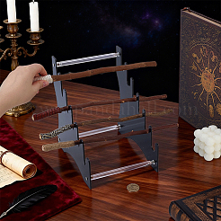 Soportes elevadores de exhibición de espadas de acrílico de 6 nivel&nbsp;ODIS-WH0099-261
