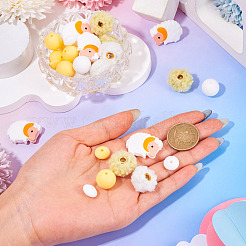 Perles focales en silicone et perles européennes sherpa&nbsp;DIY-TA0013-49