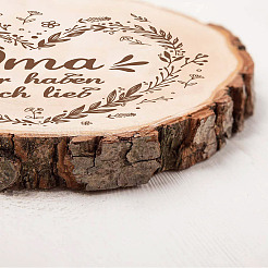 Geschnitzte holz runde blätter&nbsp;AJEW-WH0362-005