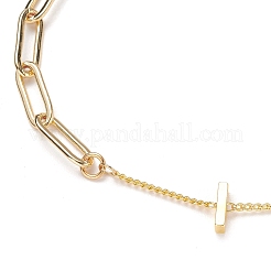 Cadena de clip de latón y pulseras de cadena de bordillo&nbsp;BJEW-JB05500