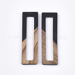 Grands pendentifs en résine et bois de noyer&nbsp;RESI-S358-97A