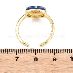 Anelli aperti con polsino in ottone micro pavé di zirconi cubici per donna&nbsp;RJEW-K264-16G-02