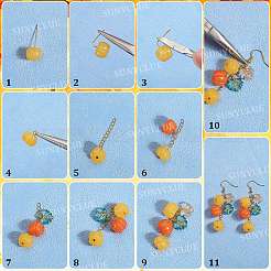 DIY-Sets zum Basteln von Ohrhängern aus Acryl und Glas zum Erntedankfest&nbsp;DIY-SC0027-56