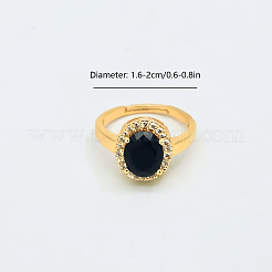 Anelli aperti con polsino in ottone micro pavé di zirconi cubici per donna&nbsp;YE6141-3