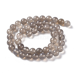 Chapelets de perles en agate grise naturelle&nbsp;X-G-G067-8mm-1