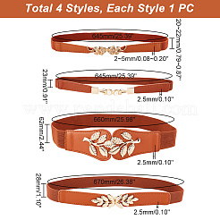 4 ceinture élastique en similicuir à 4 styles&nbsp;AJEW-GA0006-22A