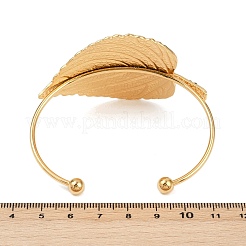 Blatt 304 Edelstahl Manschette Armreifen&nbsp;BJEW-V009-02G