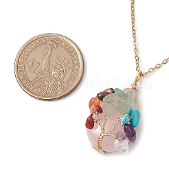 Chakra Yoga Edelstein Anhänger Halsketten&nbsp;NJEW-JN05083-02