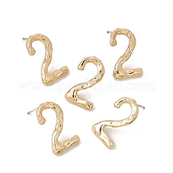 Messing-Zahlenohrstecker mit 925 Sterlingsilberstiften für Damen&nbsp;LS-EJEW-A077-01B