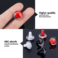 48 Stück 3 Farben ABS 3D transparentes Augenzubehör mit Puppenaugendichtung&nbsp;DIY-FH0008-30