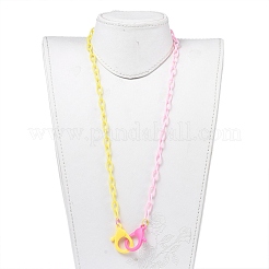 Personalisierte zweifarbige abs kunststoff kabelkette halsketten&nbsp;NJEW-JN02825-03
