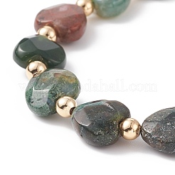Bracelet perlé coeur en agate indienne naturelle&nbsp;BJEW-JB08697-02