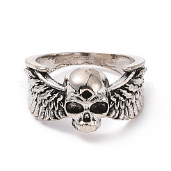 Anello da dito con teschio in lega&nbsp;RJEW-H109-01AS