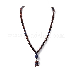 Collane di perle di legno e lapislazzuli&nbsp;NJEW-JN04134