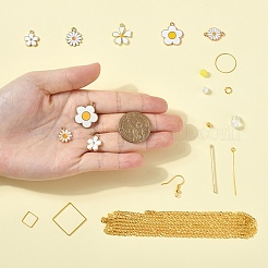 DIY-Sets zum Basteln von Gänseblümchen-Ohrhängern&nbsp;DIY-YW0016-27